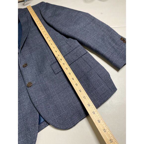 J. Crew Mens Gray Glen Plaid Wool Blazer Size 40S 2Button Notch Lapel Lined Blue - Picture 5 of 16
